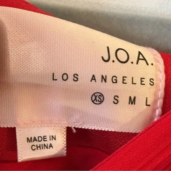 J.O.A. Red Bell Sleeve Off the Shoulder Dress Women's Size XS - Picture 12 of 14